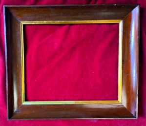 Cornice Impero sagoma a guscia noce e filetto interno dorato I° XIX° sec. luce cm.31 x 38